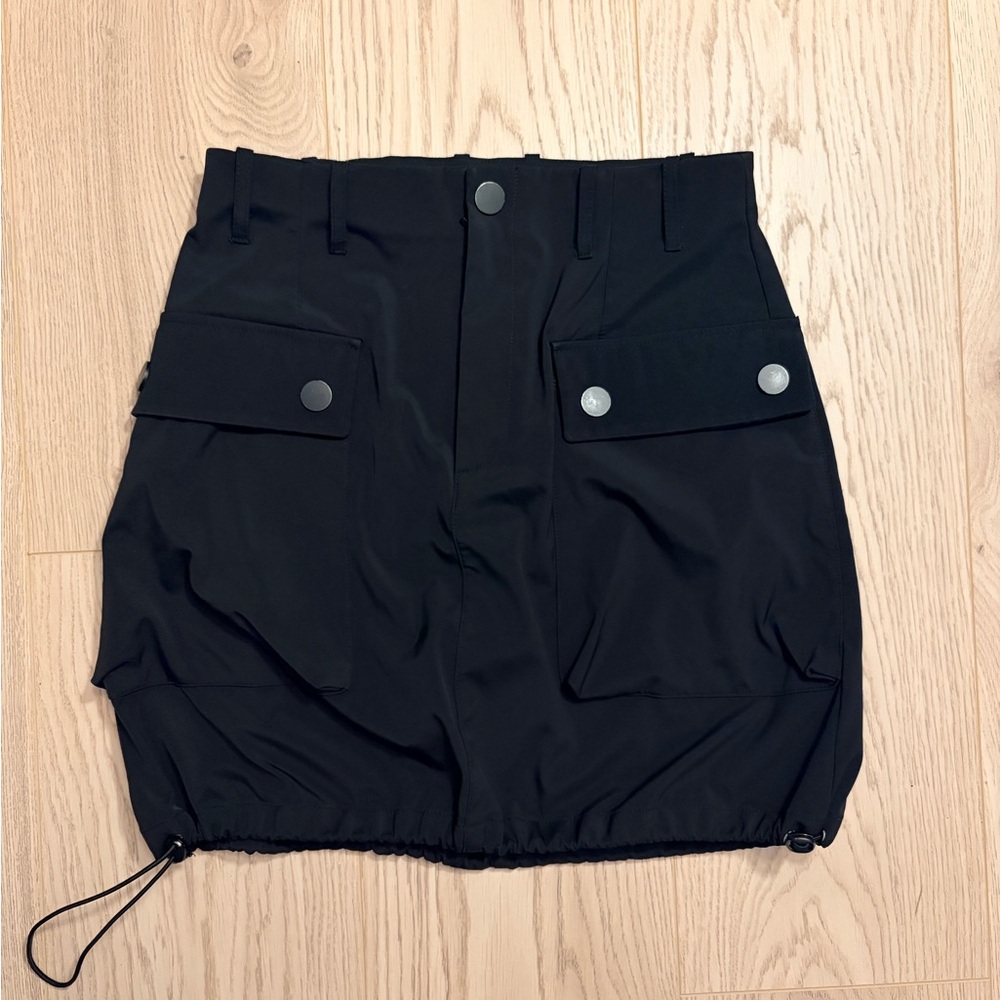 Zara Black Technical Cargo Mini Skirt Utility TRF Size S